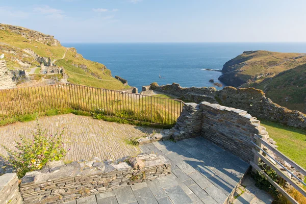 Visa från tintagel castle cornwall — Stockfoto