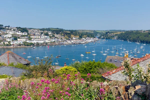 Fowey River and boats Cornwall from Polruan England — Stock Photo, Image