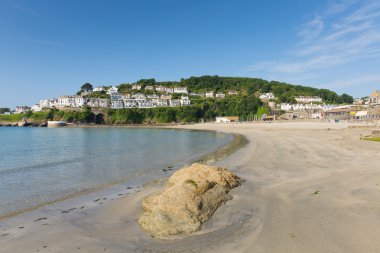 Looe town beach cornwall İngiltere'den