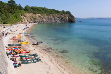 porthpean plaj cornwall İngiltere st austell bir güzel yaz gününde mavi deniz yakınında