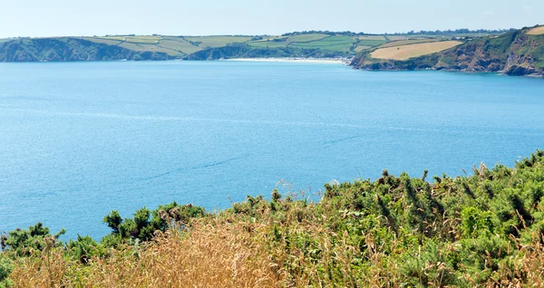 Mevagissey Bay from Black Head headland near St Austell Cornwall England — Stock Photo, Image