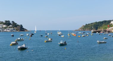 fowey nehir cornwall İngiltere gemilerde İngilizce kanal görüntüleme