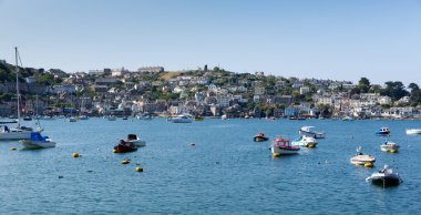 Fowey Cornwall England near St Austell and Polruan on a beautiful summer day clipart