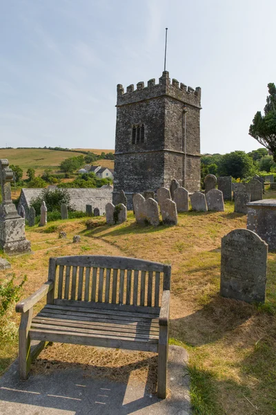 Talland Bay church Cornwall England UK on a beautiful blue sky sunny day — Stock Photo, Image