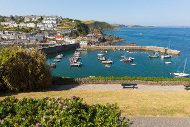 English harbour Mevagissey Cornwall England clipart