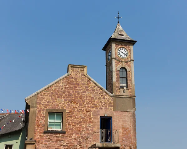 Wieża zegarowa w kingsand cornwall Anglia Wielka Brytania — Zdjęcie stockowe