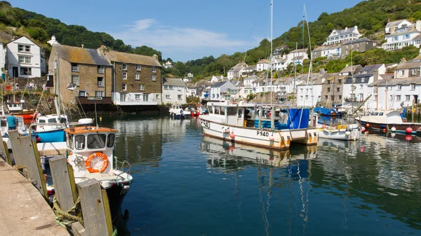 Boats in harbour Polperro Cornwall England UK — Stock Photo, Image