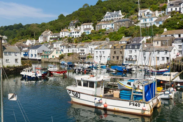 Boats in harbour Polperro Cornwall England UK — Stock Photo, Image