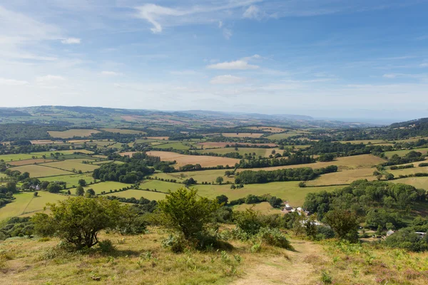Uitzicht vanaf quantock hills in somerset Engeland uk — Stockfoto