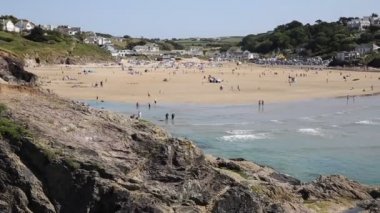 Cornwall sahilde polzeath beach İngiltere Birleşik Krallık