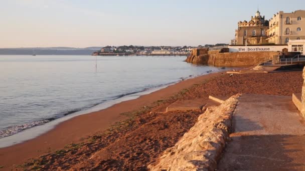 Paignton praia de areia Torbay Devon Inglaterra — Vídeo de Stock