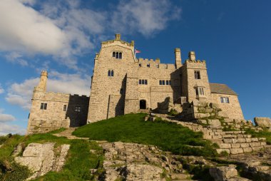 St michaels mount marazion cornwall İngiltere Ortaçağ Kalesi bağlar Körfezi
