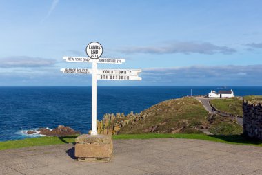 tabelasını toprakları, end cornwall penwith Yarımadası'nın en batı noktası İngiltere'penzance sekiz mil