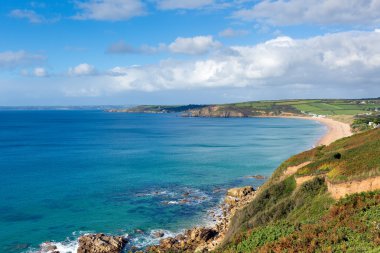 Cornwall sahil praa kum plaj Güney Batı İngiltere