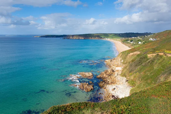 コーンウォールの海岸 praa サンズ ビーチ、サウス ウエスト イングランド イギリス — ストック写真