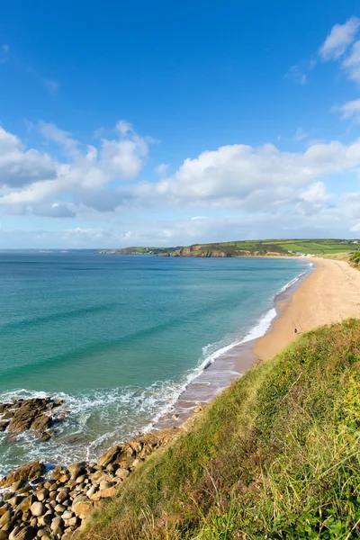 Cornualha costa Praa Sands praia Sudoeste da Inglaterra Reino Unido — Fotografia de Stock