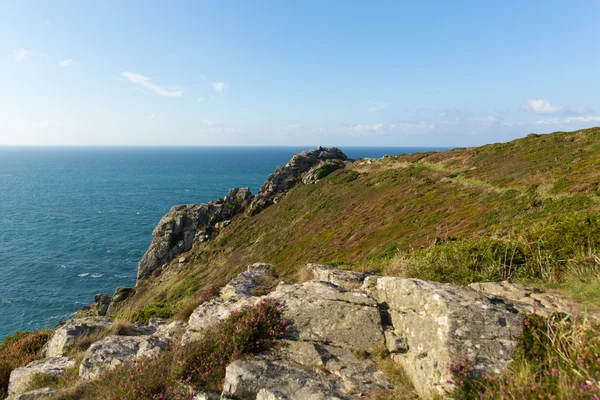 Południowo zachodnim wybrzeżu ścieżka zennor głowy cornwall uk Anglii w pobliżu st ives na wybrzeżu heritage penwith — Zdjęcie stockowe
