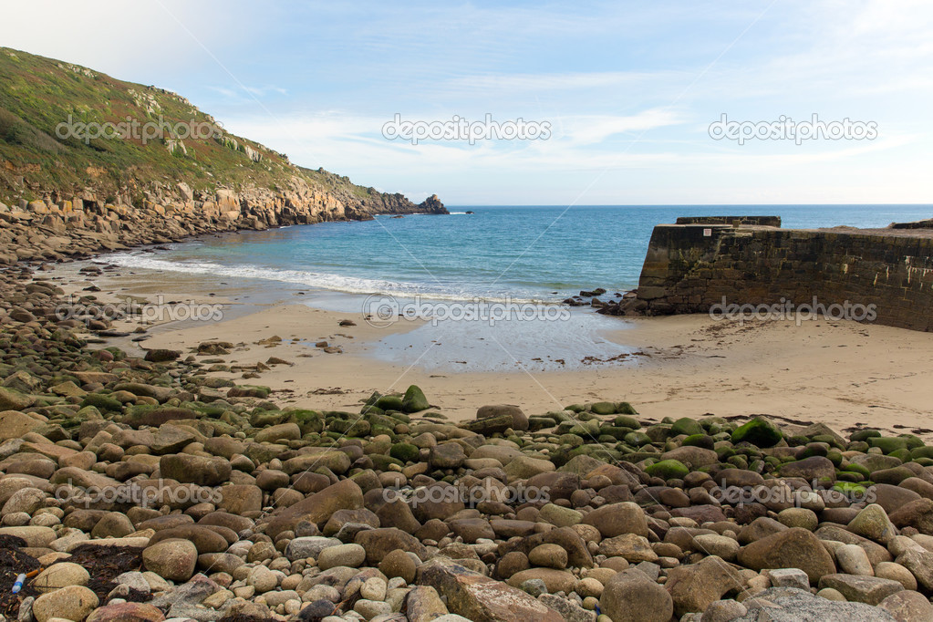 Lamorna beach and cove Cornwall England UK on the Penwith peninsula approximately four miles south of Penzance