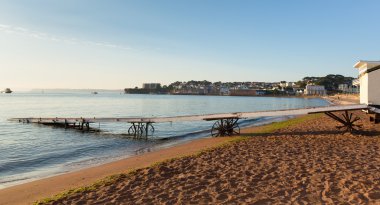 Paignton beach torbay devon İngiltere torquay ve brixham turistik yerlerin yakınında