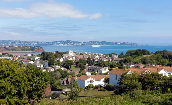 Torquay costa e baia Devon Inghilterra da Paignton — Foto Stock