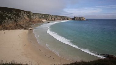 porthcurno plaj cornwall İngiltere İngiltere minack theatre yakınındaki
