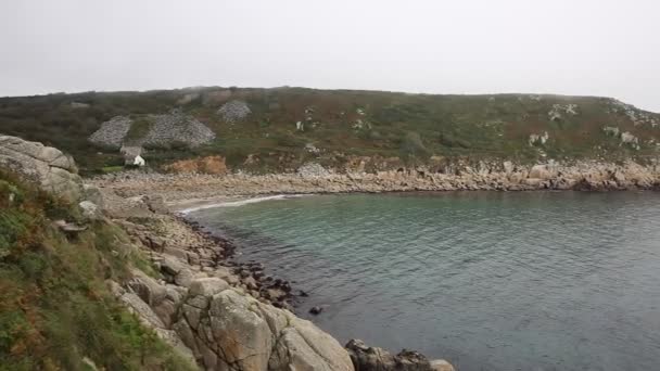 Lamorna beach and cove Cornwall England UK on the Penwith peninsula approximately four miles south of Penzance. — Stock Video