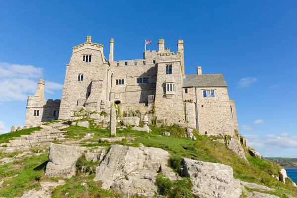 St Michaels Mount Marazion Cornwall England medieval castle and church on an island  in Mounts Bay — 스톡 사진