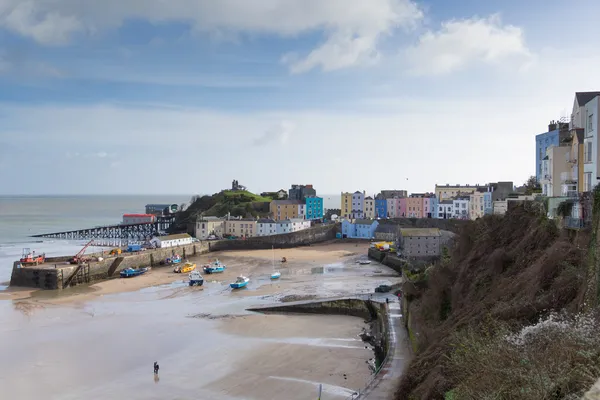 Tenby town and harbour Pembrokeshire Wales historic Welsh town — Stock Photo, Image