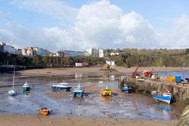 tekneler limana tenby pembrokeshire Galler'in İngiltere Galce