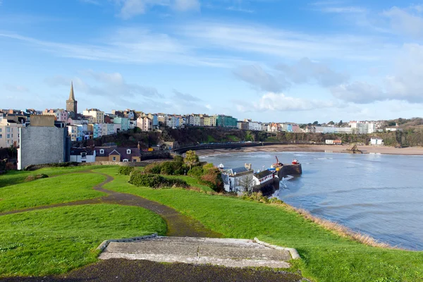 View of Tenby town and harbour Pembrokeshire Wales historic Welsh town — Stock Photo, Image