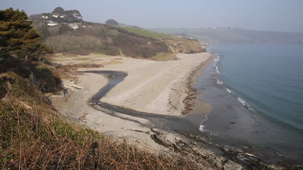 Gerrans Bay Cornwall England UK on the Roseland Peninsula Cornish south coast — Stock Video