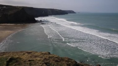 Porthtowan plaj ve sahil yakınında st agnes cornwall İngiltere İngiltere