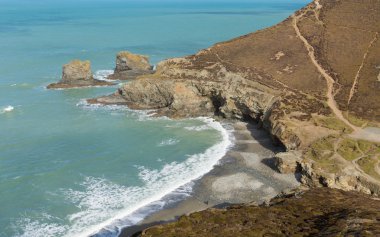 st agnes cornwall İngiltere İngiltere Kuzey Doğu görüntülendi Plajı Güney Batı sahil yolundan