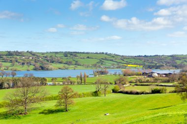 Blagdon Lake Somerset in Chew Valley at the edge of the Mendip Hills south of Bristol provides drinking water but also used for fishing and is a nature reserve clipart