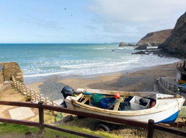 Görünüm St agnes beach kuzey kıyısında Cornwall'a İngiltere Birleşik Krallık arasında newquay ve st Ives