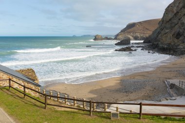 Görünüm St agnes beach kuzey kıyısında Cornwall'a İngiltere Birleşik Krallık arasında newquay ve st Ives