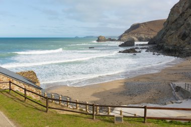 View from St Agnes beach north coast of Cornwall England United Kingdom between Newquay and St Ives