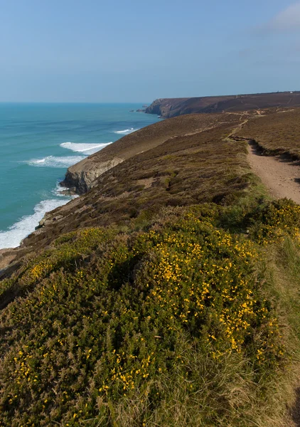 South west coast path nära porthtowan och st agnes cornwall england Storbritannien ett populärt turistmål på norra cornish arv kusten — Stockfoto