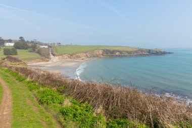 porthcurnick plaj cornwall İngiltere İngiltere portscatho roseland Yarımadası'nın kuzeyinde
