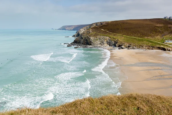 Portreath plage Cornouailles du Nord Angleterre Royaume-Uni entre Sainte-Agnès et Godrevy sur la côte du patrimoine — Photo