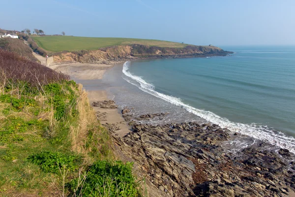 porthcurnick plaj cornwall İngiltere İngiltere portscatho roseland Yarımadası'nın kuzeyinde