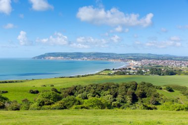 Isle of wight sahil görünümü shanklin ve sandown dan culver doğru