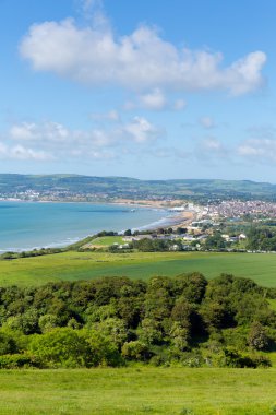 Isle of wight sahil görünümü shanklin ve sandown dan culver doğru