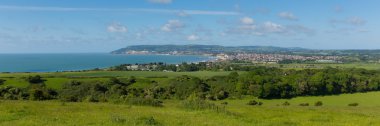 Isle of wight sahil görünümü shanklin ve sandown dan culver doğru
