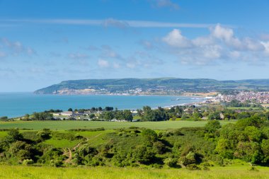 Isle of wight sahil görünümü shanklin ve sandown dan culver doğru
