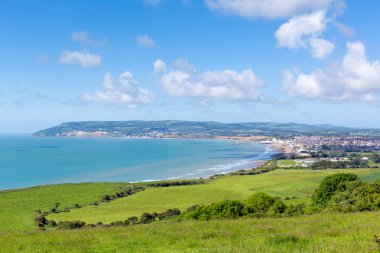Isle of wight sahil görünümü shanklin ve sandown dan culver doğru