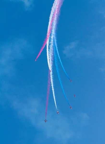 Los aviones jet Red Arrows British RAF equipo de exhibición acrobática — Foto de Stock