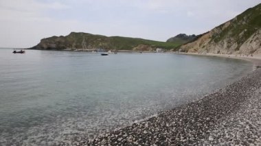 Deniz ve plaj lulworth dorset, İngiltere'ye koy