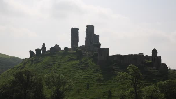 Українська замок руїни corfe Англії dorset — стокове відео