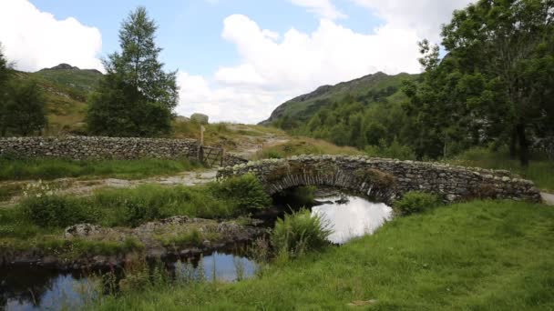 Watendlath Tarn Lake District Cumbria England between the Borrowdale and Thirlmere valleys close to Derwent Water — Stock Video